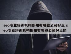 seo专业培训机构郑州有哪些公司好点 seo专业培训机构郑州有哪些公司好点的