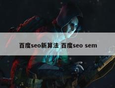 百度seo新算法 百度seo sem