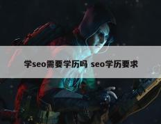 学seo需要学历吗 seo学历要求