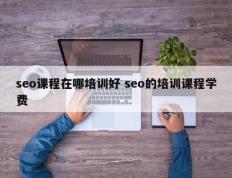 seo课程在哪培训好 seo的培训课程学费
