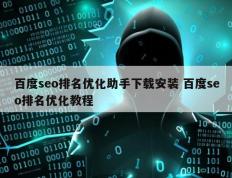百度seo排名优化助手下载安装 百度seo排名优化教程