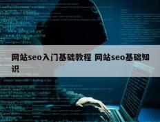 网站seo入门基础教程 网站seo基础知识