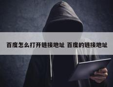 百度怎么打开链接地址 百度的链接地址