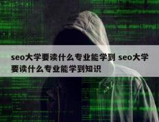 seo大学要读什么专业能学到 seo大学要读什么专业能学到知识