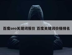 百度seo关键词报价 百度关键词价格排名