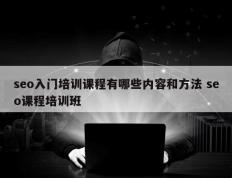 seo入门培训课程有哪些内容和方法 seo课程培训班