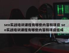 seo实战培训课程有哪些内容和项目 seo实战培训课程有哪些内容和项目组成