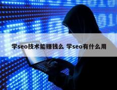 学seo技术能赚钱么 学seo有什么用