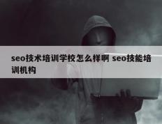 seo技术培训学校怎么样啊 seo技能培训机构