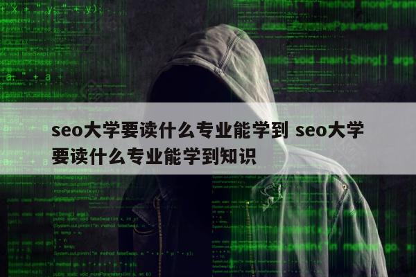 seo大学要读什么专业能学到 seo大学要读什么专业能学到知识