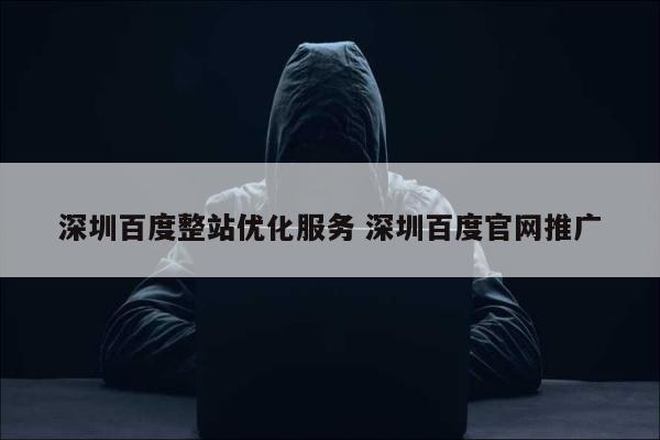 深圳百度整站优化服务 深圳百度官网推广