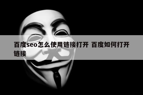 百度seo怎么使用链接打开 百度如何打开链接