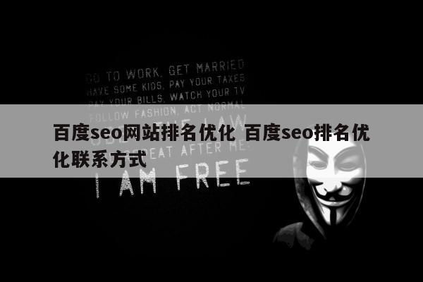 百度seo网站排名优化 百度seo排名优化联系方式