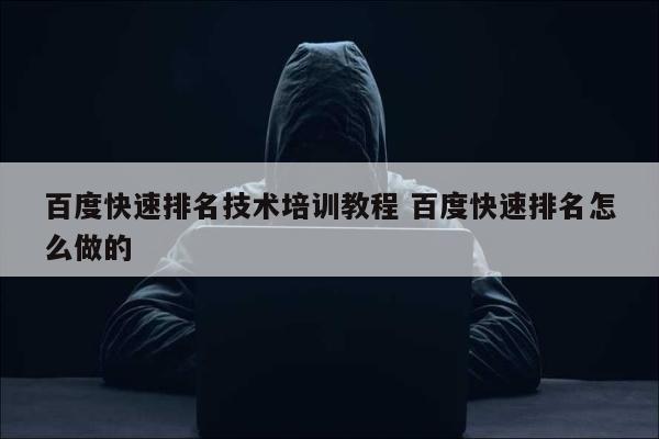 百度快速排名技术培训教程 百度快速排名怎么做的