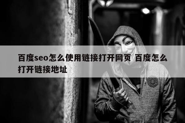 百度seo怎么使用链接打开网页 百度怎么打开链接地址