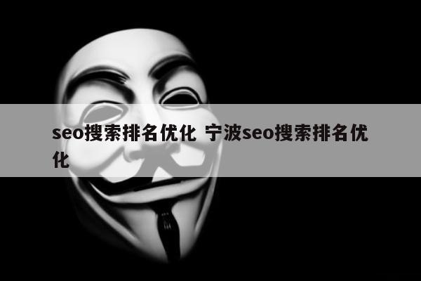 seo搜索排名优化 宁波seo搜索排名优化