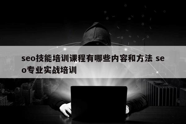 seo技能培训课程有哪些内容和方法 seo专业实战培训