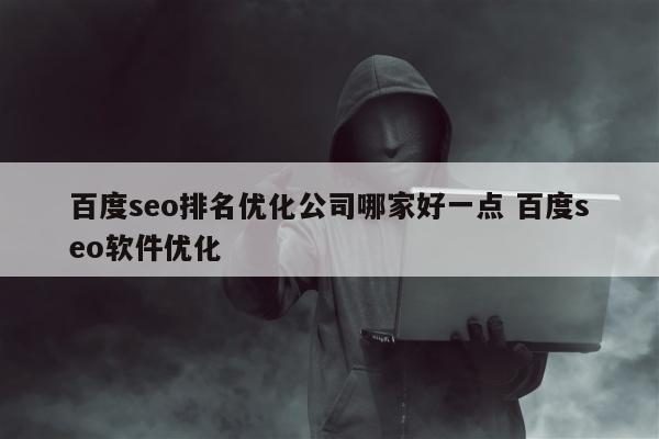 百度seo排名优化公司哪家好一点 百度seo软件优化