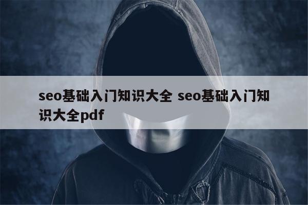 seo基础入门知识大全 seo基础入门知识大全pdf