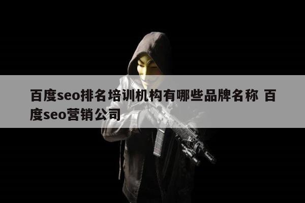 百度seo排名培训机构有哪些品牌名称 百度seo营销公司