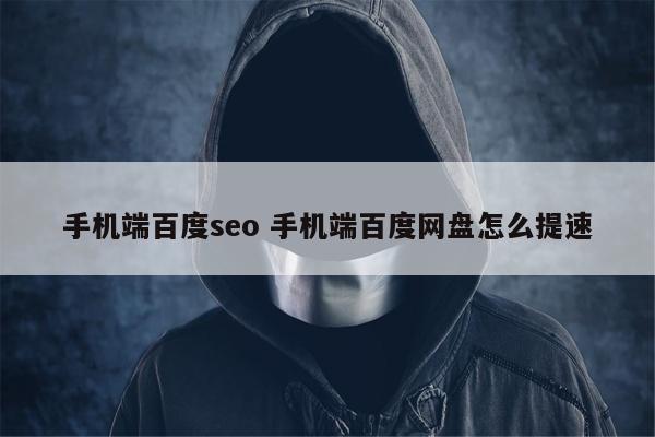 手机端百度seo 手机端百度网盘怎么提速