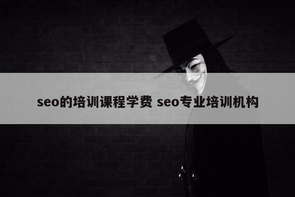 seo的培训课程学费 seo专业培训机构