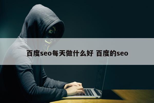 百度seo每天做什么好 百度的seo