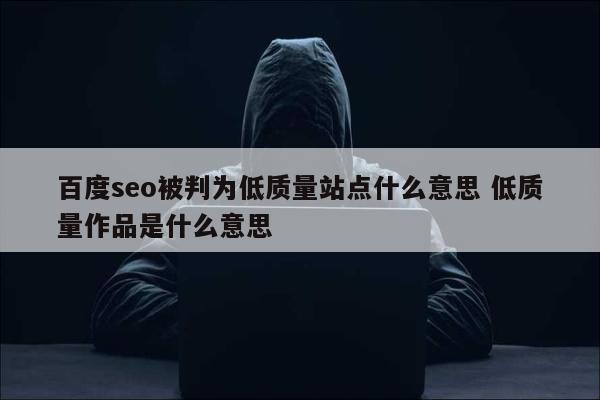 百度seo被判为低质量站点什么意思 低质量作品是什么意思