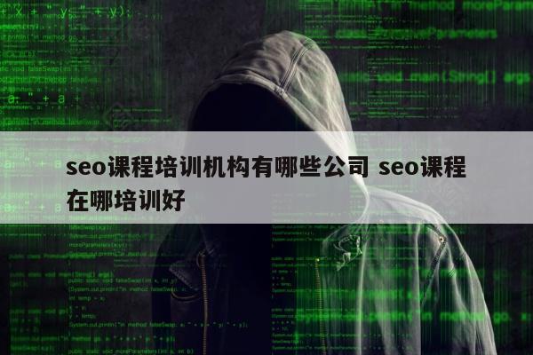 seo课程培训机构有哪些公司 seo课程在哪培训好