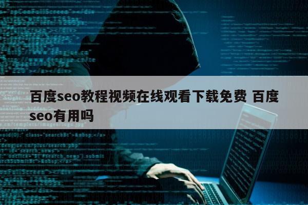 百度seo教程视频在线观看下载免费 百度seo有用吗