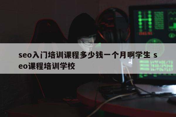 seo入门培训课程多少钱一个月啊学生 seo课程培训学校