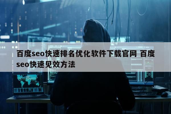 百度seo快速排名优化软件下载官网 百度seo快速见效方法