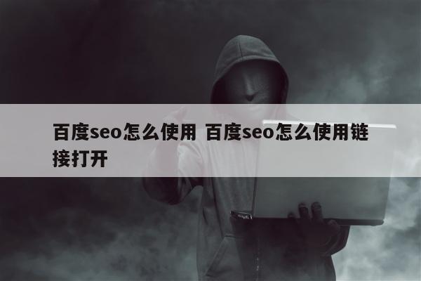 百度seo怎么使用 百度seo怎么使用链接打开