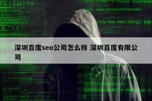 深圳百度seo公司怎么样 深圳百度有限公司