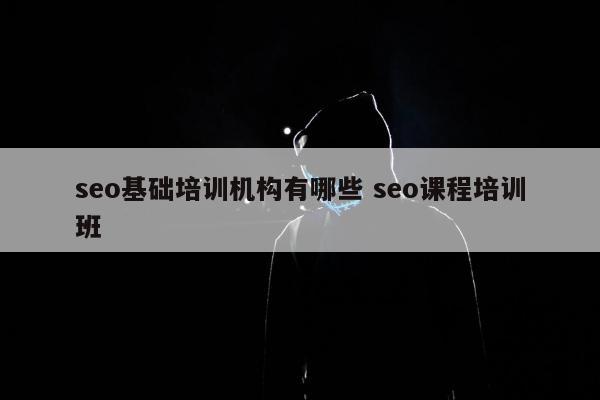 seo基础培训机构有哪些 seo课程培训班