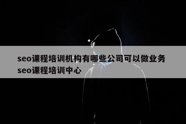 seo课程培训机构有哪些公司可以做业务 seo课程培训中心