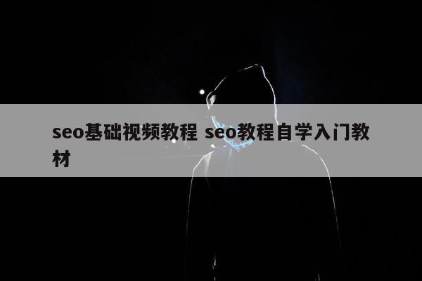 seo基础视频教程 seo教程自学入门教材