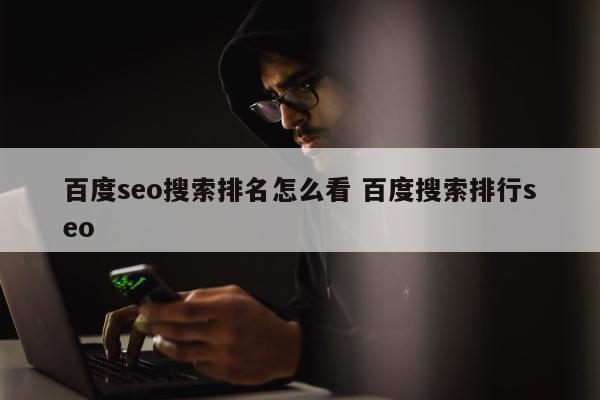 百度seo搜索排名怎么看 百度搜索排行seo