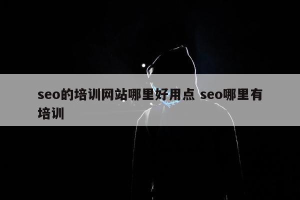 seo的培训网站哪里好用点 seo哪里有培训