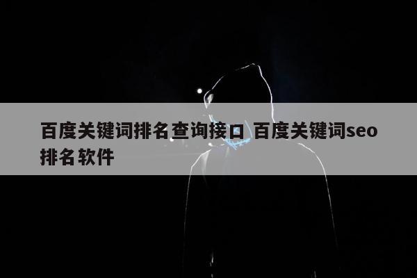 百度关键词排名查询接口 百度关键词seo排名软件