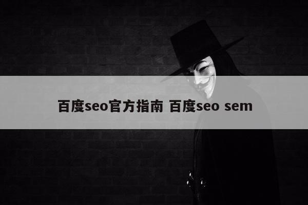 百度seo官方指南 百度seo sem