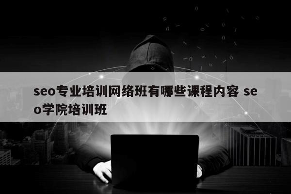 seo专业培训网络班有哪些课程内容 seo学院培训班