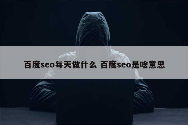 百度seo每天做什么 百度seo是啥意思